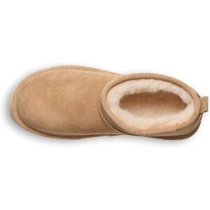 BEARPAW Women's Retro Super Shorty Ankle Boot, Rubber Sole, Iced Coffee, Size 10